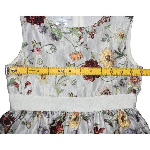 Oscar de la Renta Girls Botanical Floral Jacquard Dress 8 8Y - Picture 5 of 7